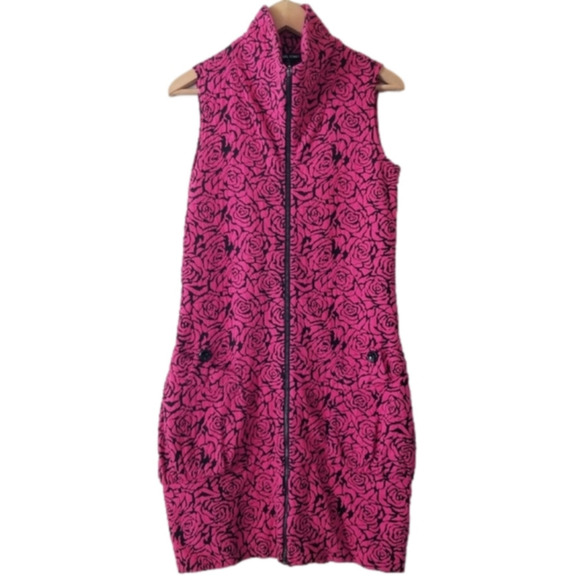 SAMUEL Dong Roses Mockneck Zippered Midi Dress Size XS - Picture 1 of 9